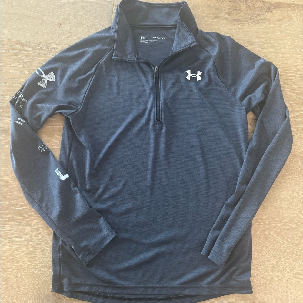 Boys Under Armour Navy Blue Quarter-Zip Pullover